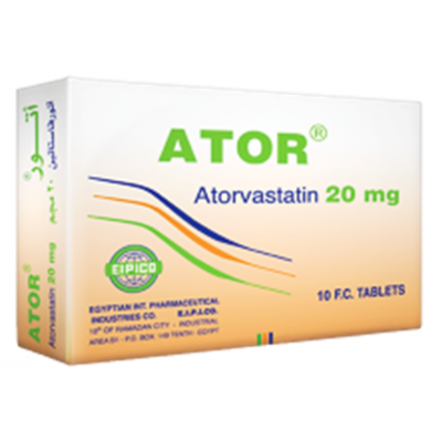 Ator 20 mg ( Atorvastatin ) 10 film-coated tablets